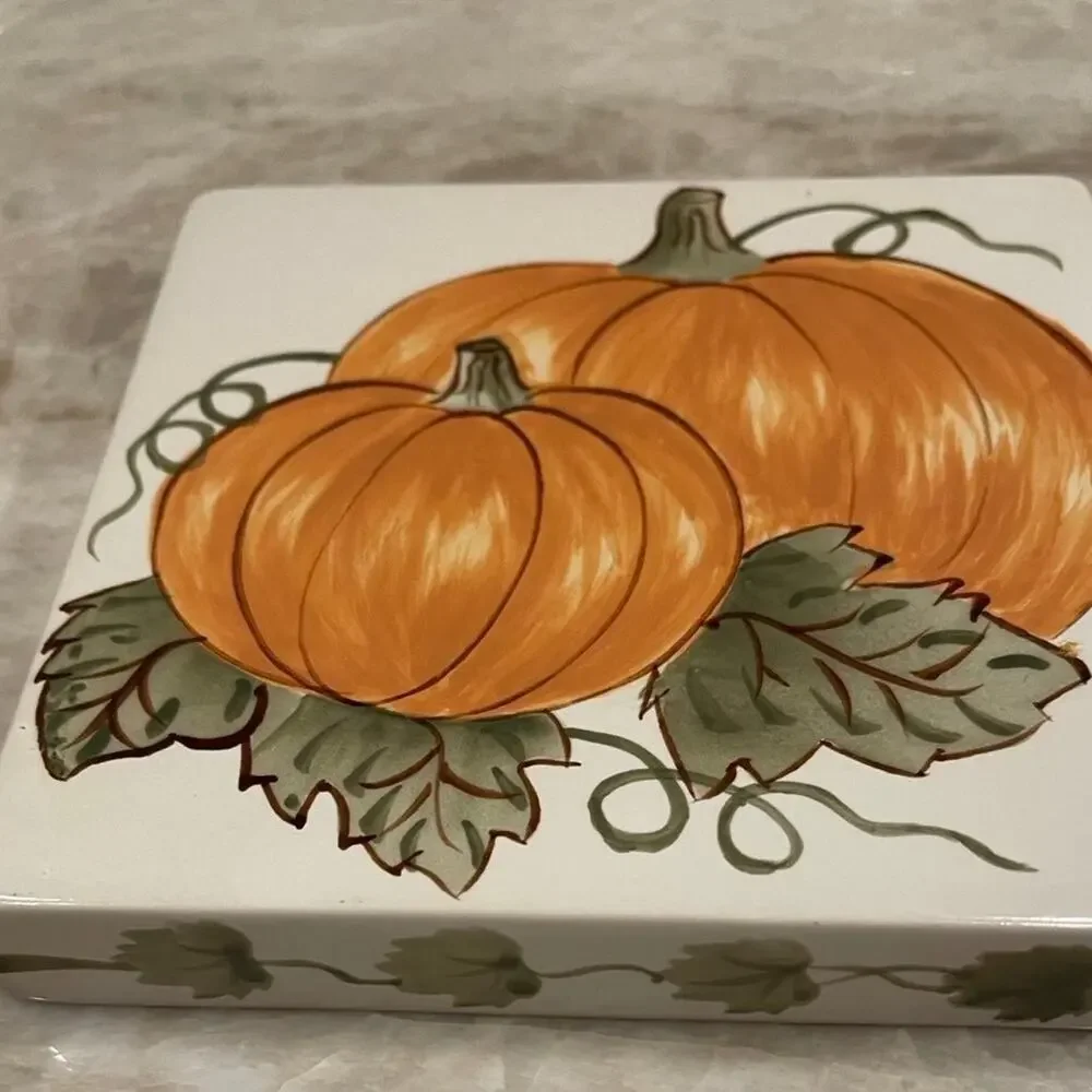 Williams Sonoma handpainted Pumpkin trivet